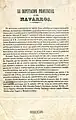 Cartel con un manifiesto de la Diputación de Navarra (1848)