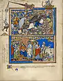 Biblia de de Maciejowski, c. 1244-54. Miniaturas con escenas del Tanaj, Samuel y Saúl, e inscripciones latinas, persas y hebreas (judeo-persas).