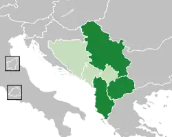 En verde, los miembros de Open Balkan. En verde claro, los miembros potenciales.