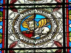 El león de san Marcos, detalle de un vitral