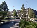 Palacio de Gobierno visto desde la Plaza de los Mártires, febrero de 2024.