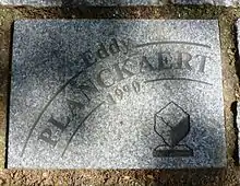 Placa conmemorativa dedicada a Eddy Planckaert, ganador de la prueba