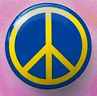 Signo de la paz en una chapa