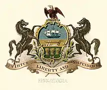 Escudo de armas del estado de Pensilvania (ilustrado, 1876)