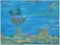 "Pesca submarina" (1988), acuarela sobre cartulina.