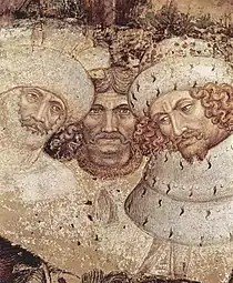Los tres caballeros de la comitiva de la princesa.