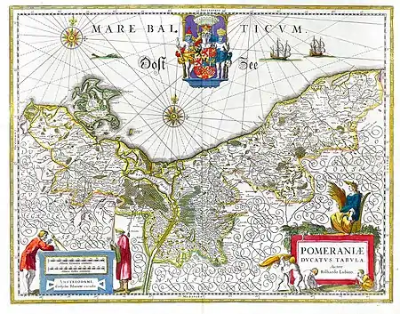 Pomerania, mapa del siglo&nbsp;XVII