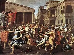 El Rapto de las Sabinas, de Nicolás Poussin. Óleo sobre tela (1637) Museo del Louvre.