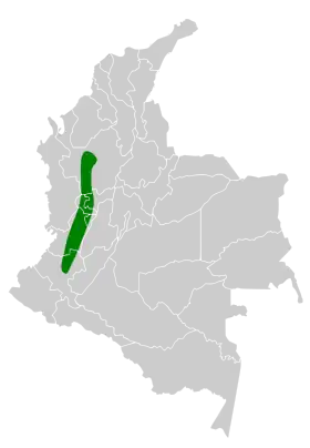 Distribución geográfica de la tangara flamígera.
