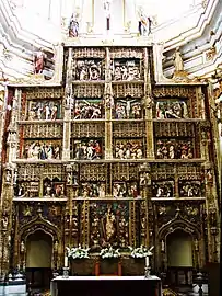 Retablo mayor de la iglesia del Monasterio de Santa María de El Paular, probablemente del taller de Juan Guas (finales del siglo&nbsp;XV), de alabastro policromado.
