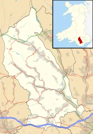 Pontypridd ubicada en Rhondda Cynon Taf