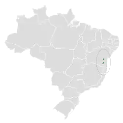 Distribución geográfica del hormiguero esbelto.