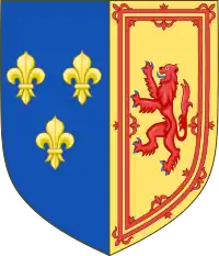 Armas reales de María, reina de Escocia, como reina consorte de Francia.