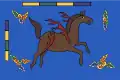 Estandarte real de la dinastía Koryo. También conocida como "Haema-gi", que significa "La bandera del caballito de mar".