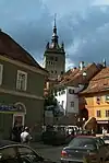 Panorámica de Șighișoara, en la que destaca la famosa Torre del Reloj.