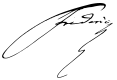 Firma de Federico I de Wurtemberg