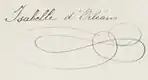Firma de Isabel de Orleans