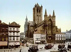 Vista de la Iglesias de San Nicolás entre 1890 y 1900