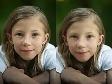 Ejemplo en dos tomas realizadas con un objetivo de enfoque suave con y sin el efecto.