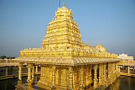 The Golden Temple en Vellore is gilded with 1500&nbsp;kg of pure gold.