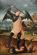 Artista español desconocido (fecha desconocida). San Miguel y el dragón.