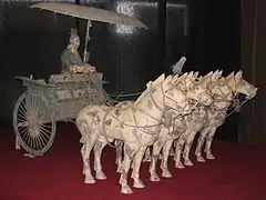 Carro de guerra del ejército de terracota, que custodiaba la impresionante tumba del Qin Shi Huang, primer Emperador de China (siglo&nbsp;III&nbsp;a.&nbsp;C.)
