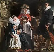 Autorretrato del artista con su familia, por Jacob Jordaens (1593–1678).