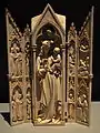 Altar portátil, marfil; (París, Francia), siglo XIV.
