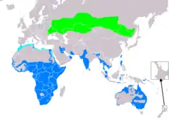 Distribución de Tringa stagnatilis