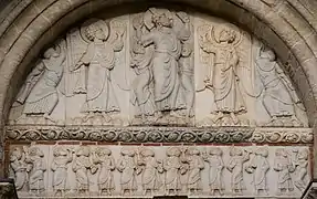 Tímpano románico de San Sernin, de finales del siglo XI o principios del XII.