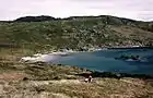 Playa sin nombre en Staosnaig, isla Colonsay. En una terrazada de esta isla se encontró una acumulación de cáscaras de avellana inmensa así como los sitios donde fueron tostadas.