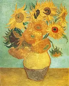 Vincent van Gogh —Jarrón con doce girasoles c. 1889