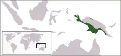 Distribución de V.&nbsp;salvadorii, indicado en verde