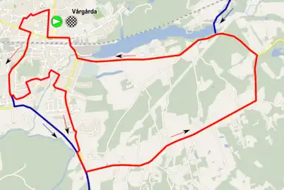 −−−: Circuito de 11&nbsp;km con 3 vueltas−−−: Circuito largo de 66,7&nbsp;km que se recorre una vez