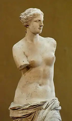 La Venus de Milo (130-100&nbsp;a.&nbsp;C.), Museo del Louvre, París.