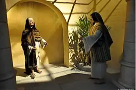 Escena 2: La visitación de la Virgen María a su pariente Isabel