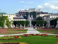 Perspectiva del jardín sobre la ciudad