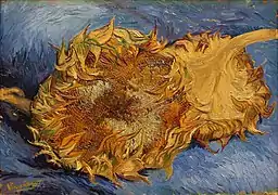Dos girasoles cortados (F375, JH1329), óleo, 43,2&nbsp;x&nbsp;61&nbsp;cm, Metropolitan Museum of Art, Nueva York.