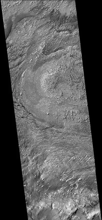 Crommelin visto por la cámara CTX (Marte Reconnaissance Orbiter).