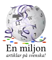 Logotipo de Wikipedia en sueco cuando llegó al 1&nbsp;000&nbsp;000 de artículos.