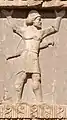 Soldado gandara del ejército aqueménida, hacia el año 480 a.&nbsp;C. Tumba de  Jerjes I.