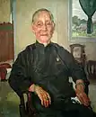Retrato de la señora Cheng (1941)Tamaño: 79,5 x 65&nbsp;cmTécnica: Óleo sobre tablaPintado por Xu en Ipoh, cuando Cheng tenía 92 años y era la madre de Cheong Chee (1885-1954), un rico empresario de minas de estaño chino y filántropo en Malaya.