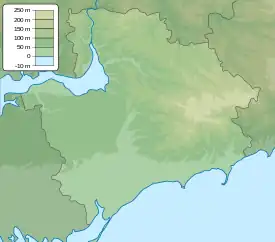 Jórtitsia ubicada en Óblast de Zaporiyia