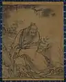 Una pintura del siglo XVI que representa a Zhong Kui sentado.