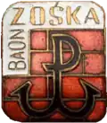 El Kotwica en la insignia del Batallón de Zośka, Armia Krajowa.