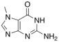 Estructura química de la 7-metilguanina