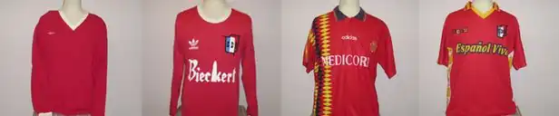 Diferentes camisetas usadas en torneos oficiales
