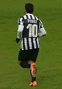 Tévez wearing no 10 Juventus shirt (back)