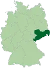 Map of Germany:Position of Saxony highlighted
