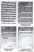 Noticias de prensa de 1890 aludiendo al «Club Recreativo de Huelva» y al «Club inglés de Sevilla».